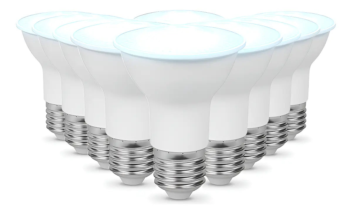 TESTE DISCO - Kit 10 Lampada Led Par20 7w 3000k Branco Quente E27 110v/220v Branco Cod: ALUT001201-10 Alut By Avant