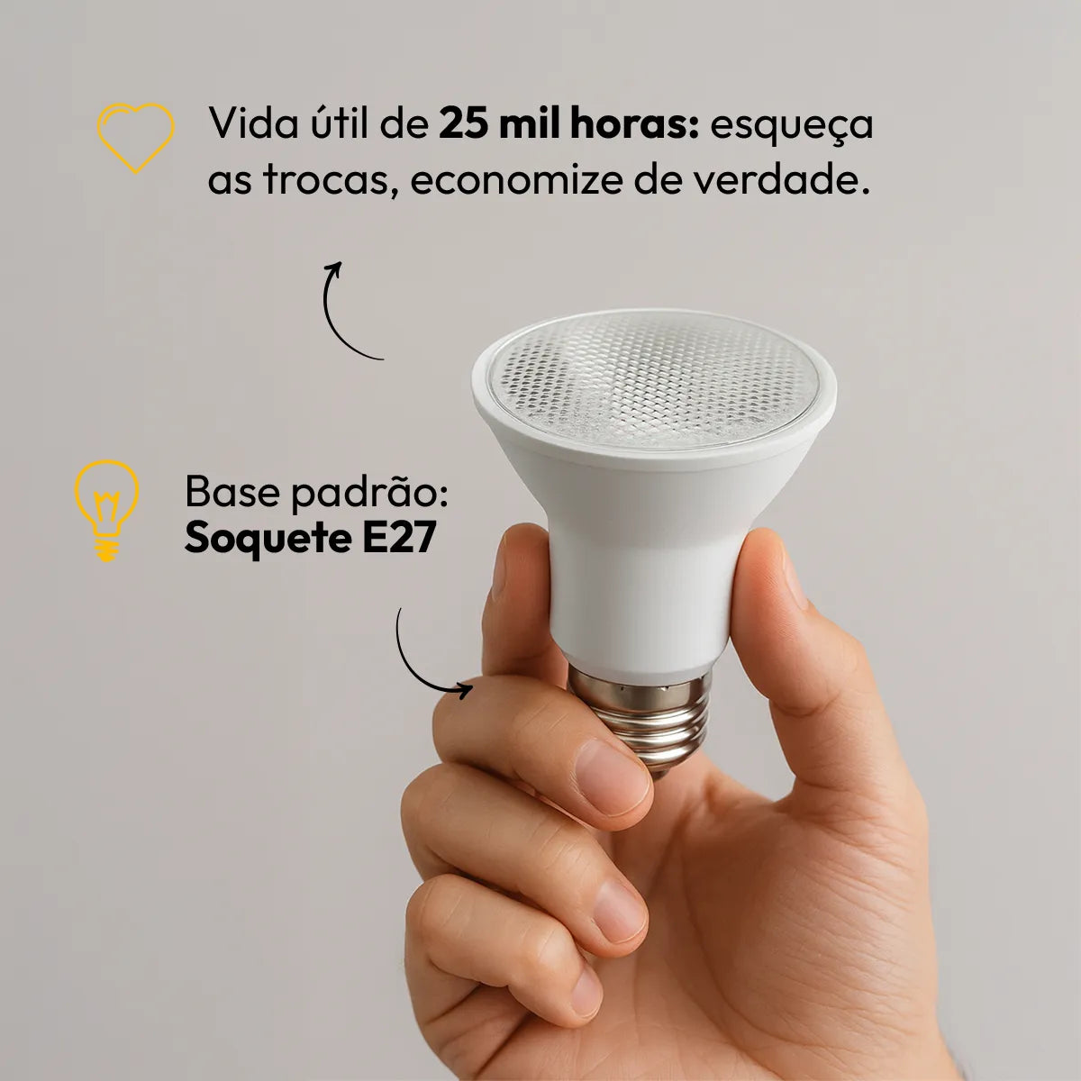 TESTE DISCO - Kit 10 Lampada Led Par20 7w 3000k Branco Quente E27 110v/220v Branco Cod: ALUT001201-10 Alut By Avant