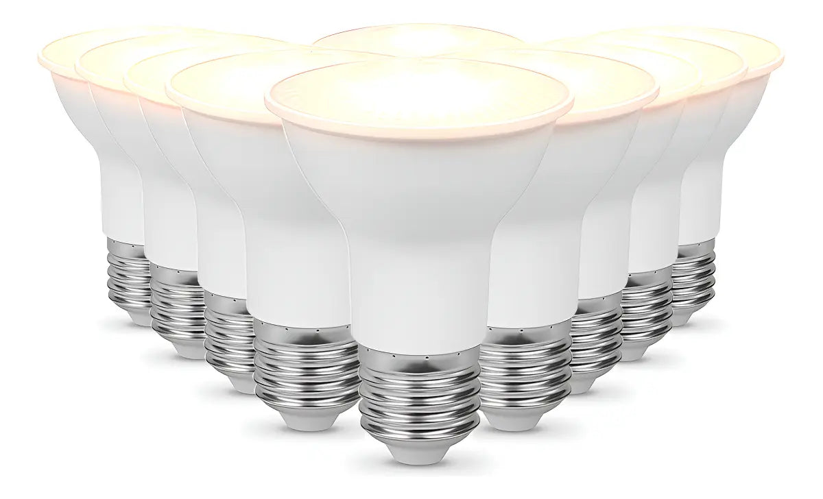 TESTE DISCO - Kit 10 Lampada Led Par20 7w 3000k Branco Quente E27 110v/220v Branco Cod: ALUT001201-10 Alut By Avant