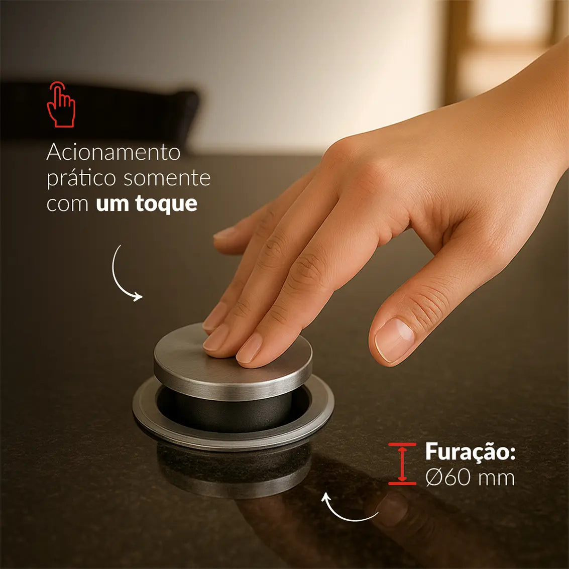 TESTE Torre 3 Tomadas Houdini Embutir Automática Prata Avant