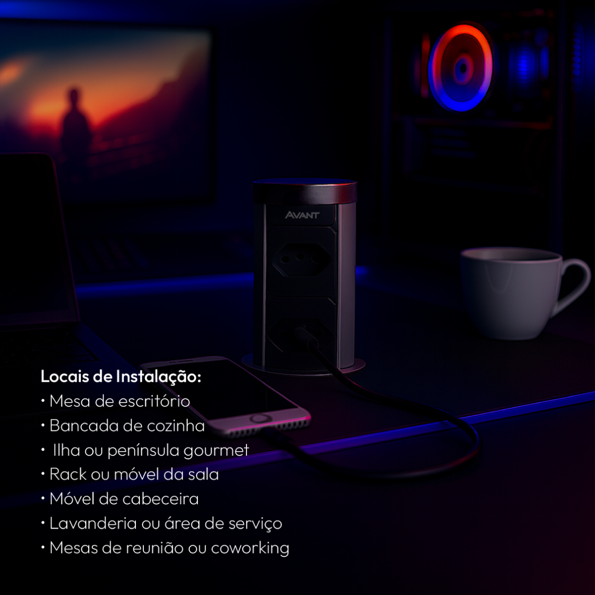 Torre 2 Tomadas Houdini Embutir Automática 16A Prata Avant
