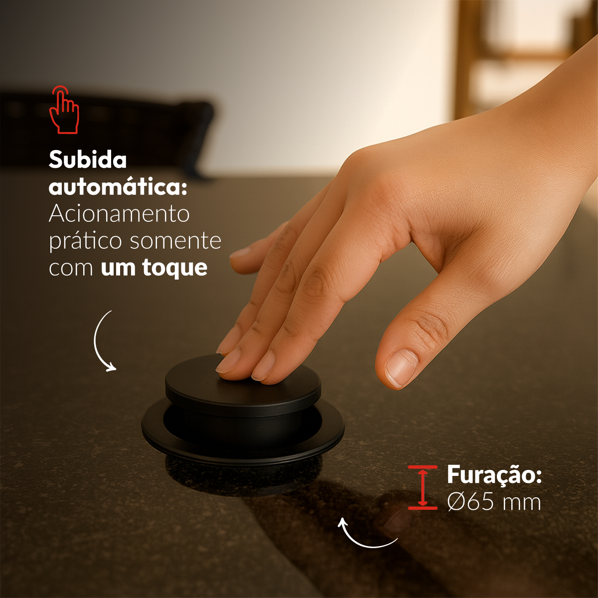 Torre 2 Tomadas Houdini Embutir Automática 16A Preto Avant