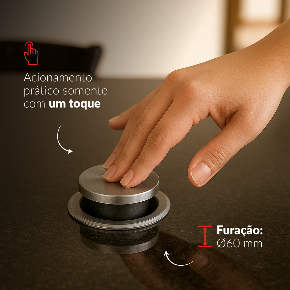 Torre 3 Tomadas Houdini Embutir 16A Automática Prata Avant
