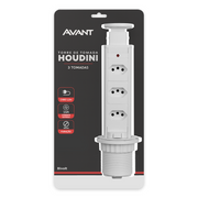 Torre 3 Tomadas Houdini Embutir 16A Retrátil Branco Avant