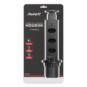 Torre 3 Tomadas Houdini Embutir 16A Automática Preto Avant