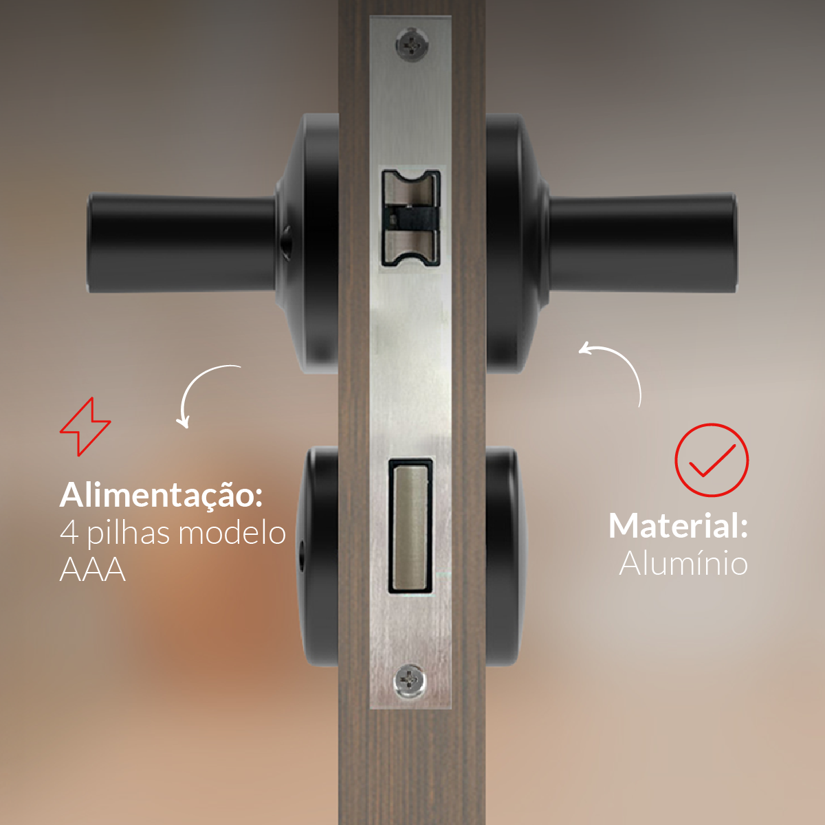 Fechadura Eletronica Fold Biometria Embutir Preto Avant