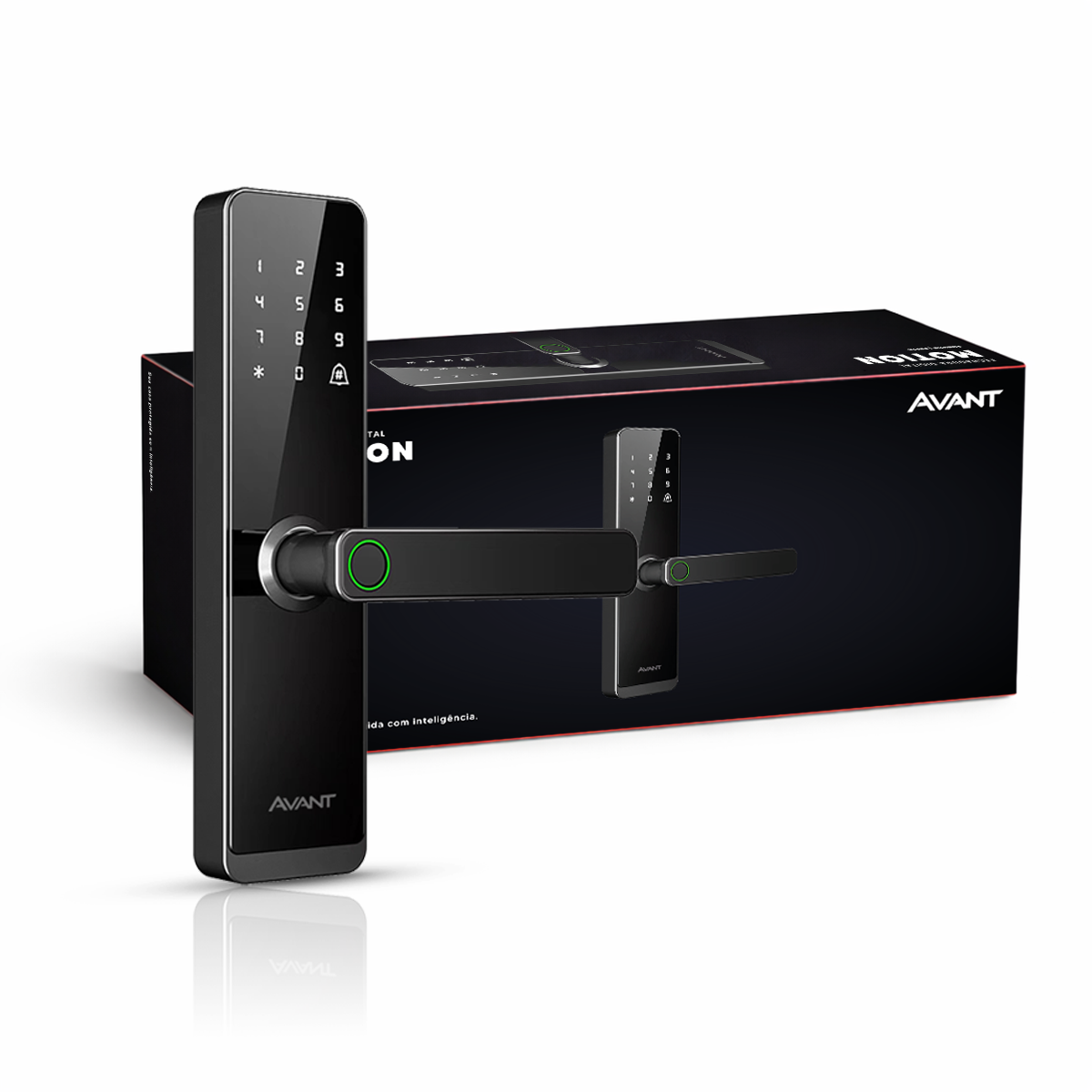 Fechadura Eletronica Motion Biometria Embutir Preto Avant
