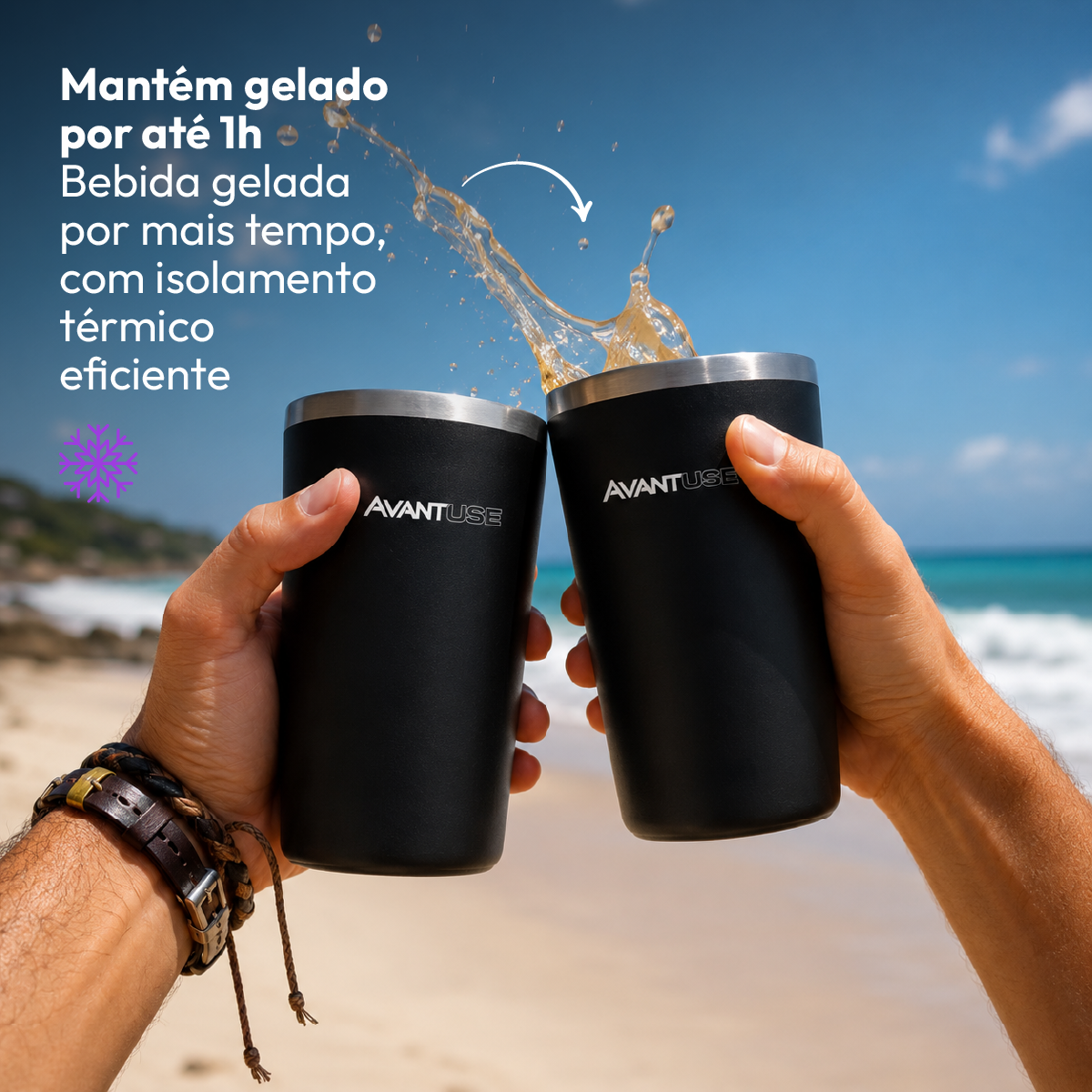 Copo Térmico Class 460ml Preto Aço Inox Gela por até 6h Cod: 292045802 Avant Use