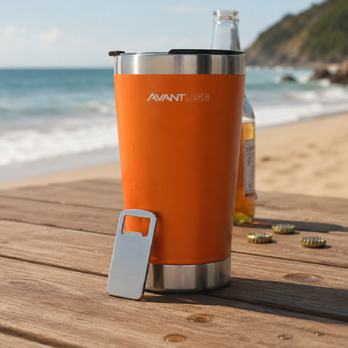 Copo Térmico Class com tampa 473ml Laranja Aço Inox Gela por até 6h Cod: 292074109 Avant Use