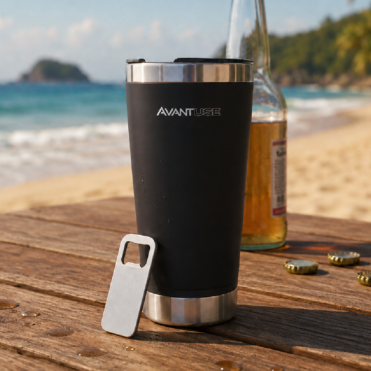 Copo Térmico Class com tampa 473ml Preto Aço Inox Gela por até 6h Cod: 292075809 Avant Use