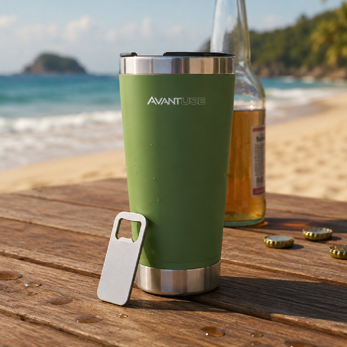 Copo Térmico Class com tampa 473ml Verde Aço Inox Gela por até 6h Cod: 292075304 Avant Use