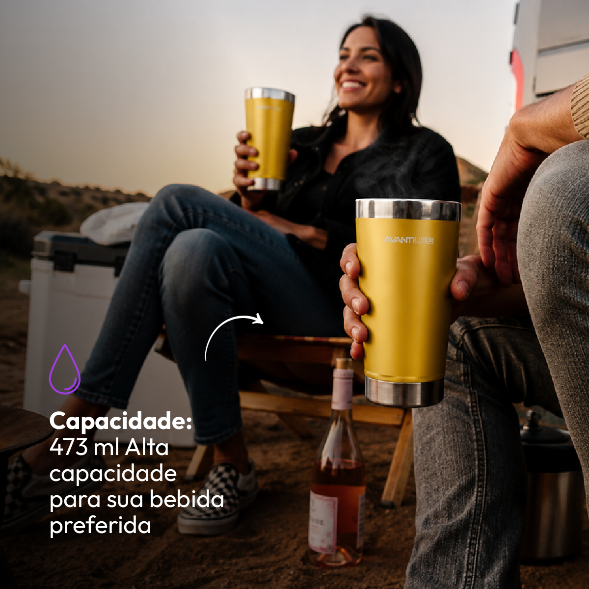 Copo Térmico Class com tampa 473ml Verde Aço Inox Gela por até 6h Cod: 292075304 Avant Use