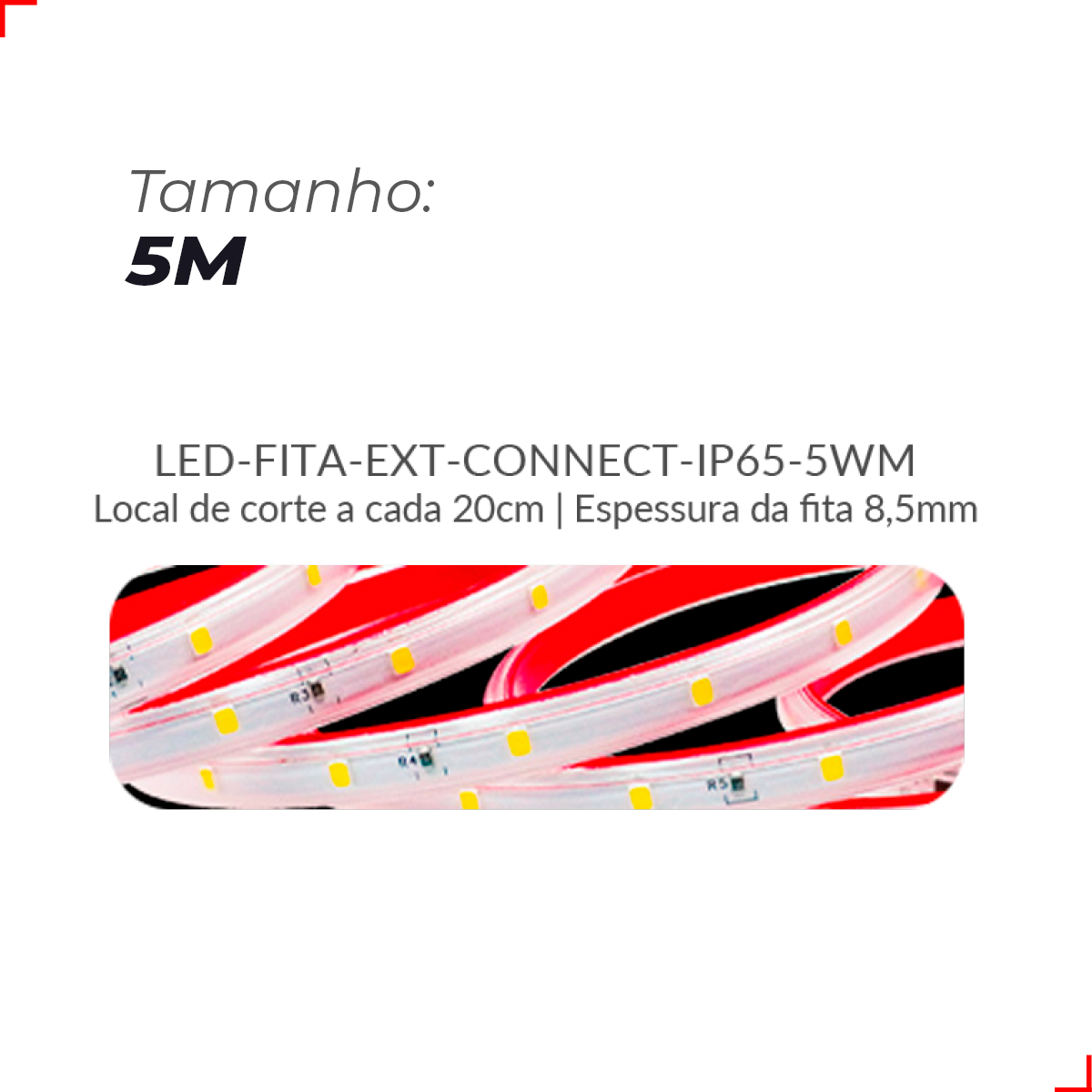 Fita Led Connect 5w 2700k Branco Quente 5 Metros 220v Tensão Direta 60 Leds/m a prova dágua Cod: 148003035 Avant