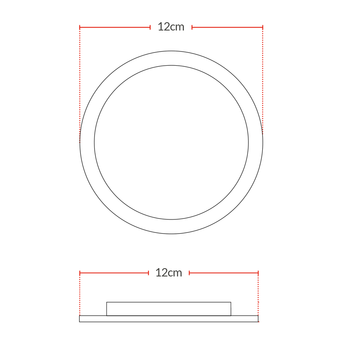 Painel Alumínio Embutir 6W 3000k Branco Quente Bivolt 12cm Redondo Branco Avant