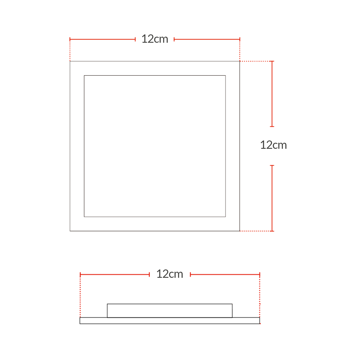 Painel Plafon Alumínio Embutir 6W 3000k Branco Quente 12cm Bivolt Quadrado Avant