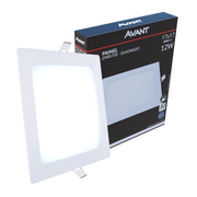 Painel Plafon Alumínio Embutir 12W 6500k Branco Frio 17cm Bivolt Quadrado Avant