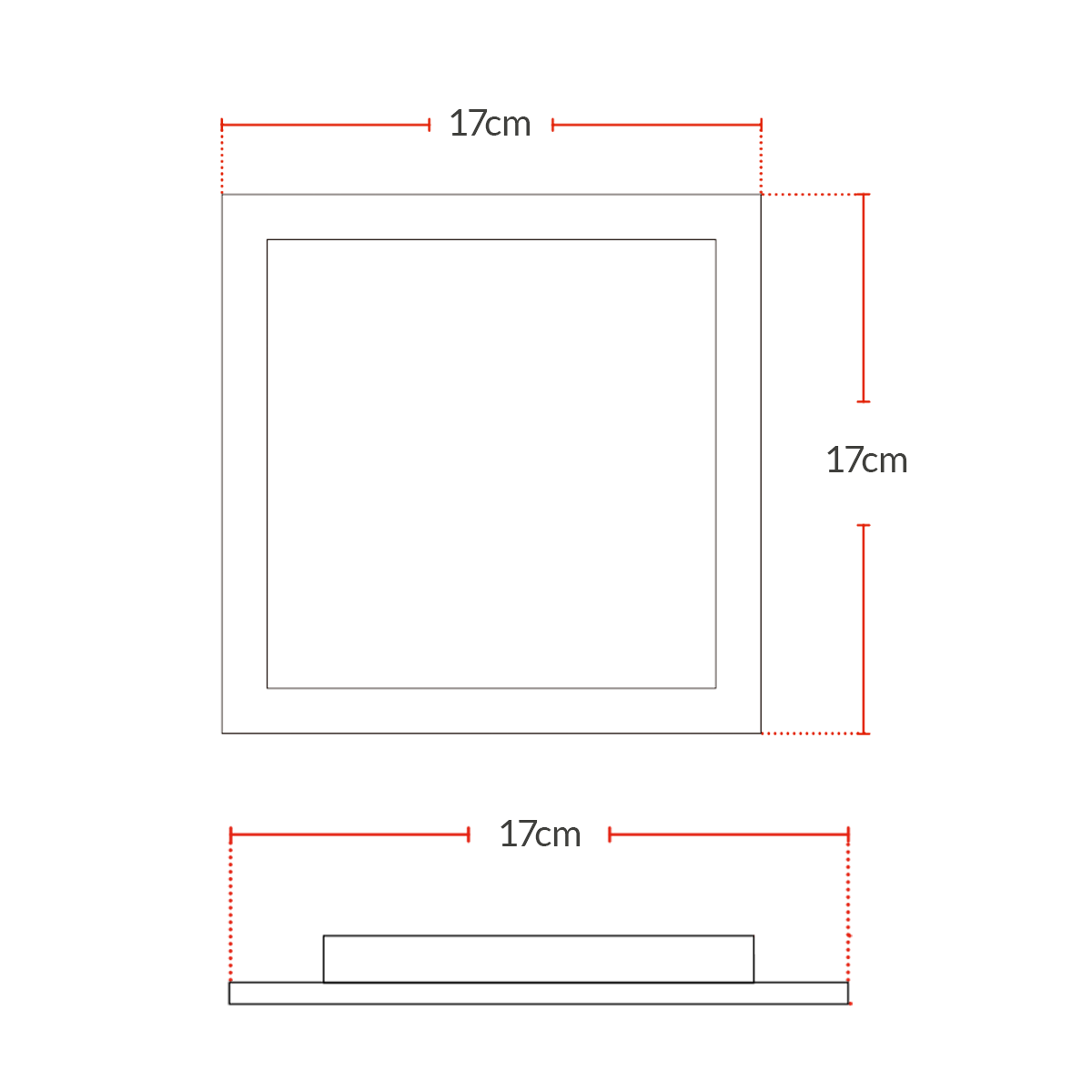 Painel Plafon Alumínio Embutir 12W 6500k Branco Frio 17cm Bivolt Quadrado Avant