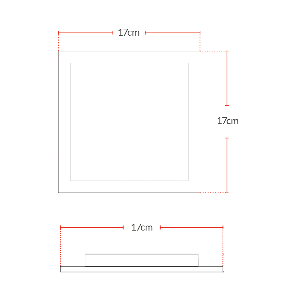 Painel Plafon Alumínio Embutir 12W 3000k Branco Quente 17cm Bivolt Quadrado Avant