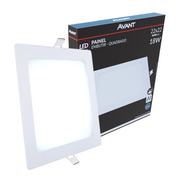 Painel Plafon Alumínio Embutir 18W 6500k Branco Frio 22cm Bivolt Quadrado Avant