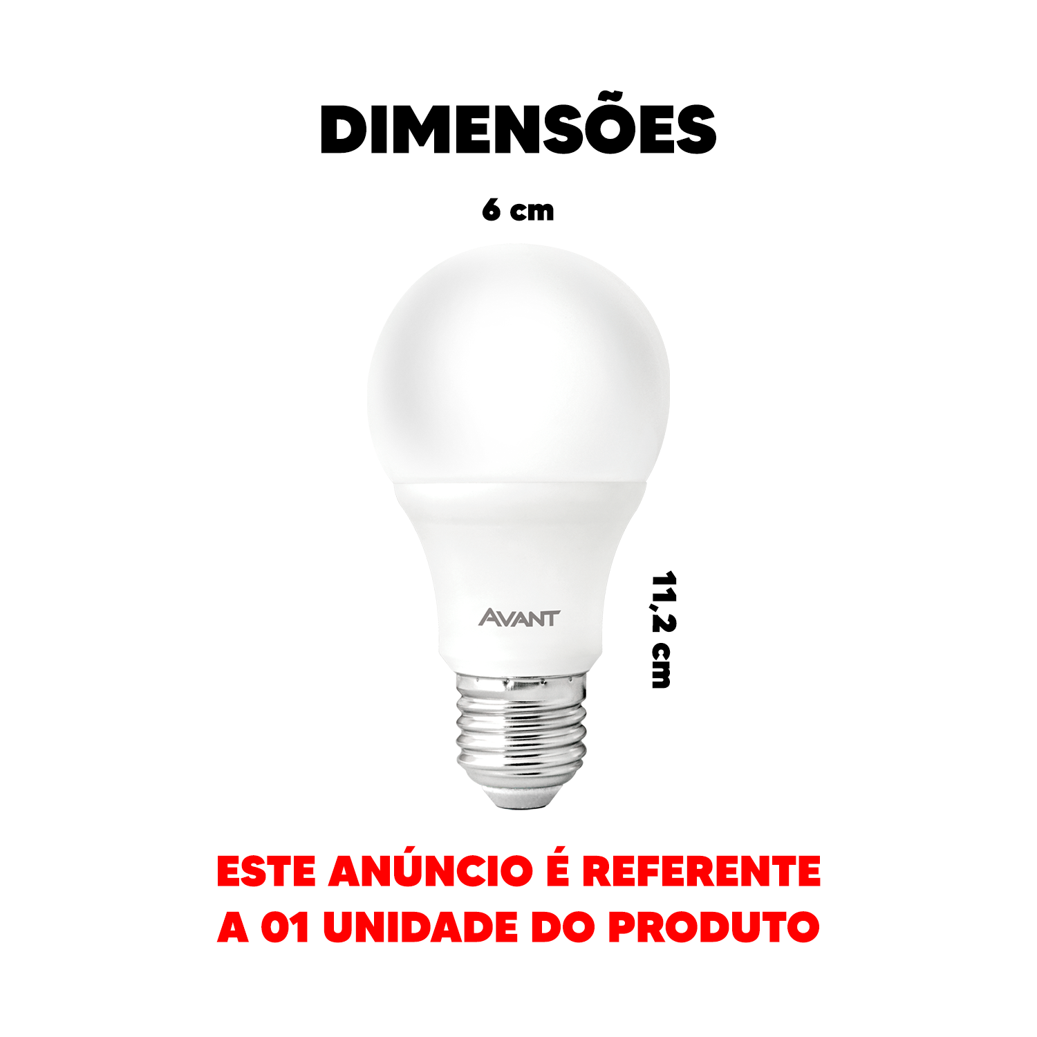 Lâmpada Led Pera HP 7W 630lm 6500k 12V E27 Avant