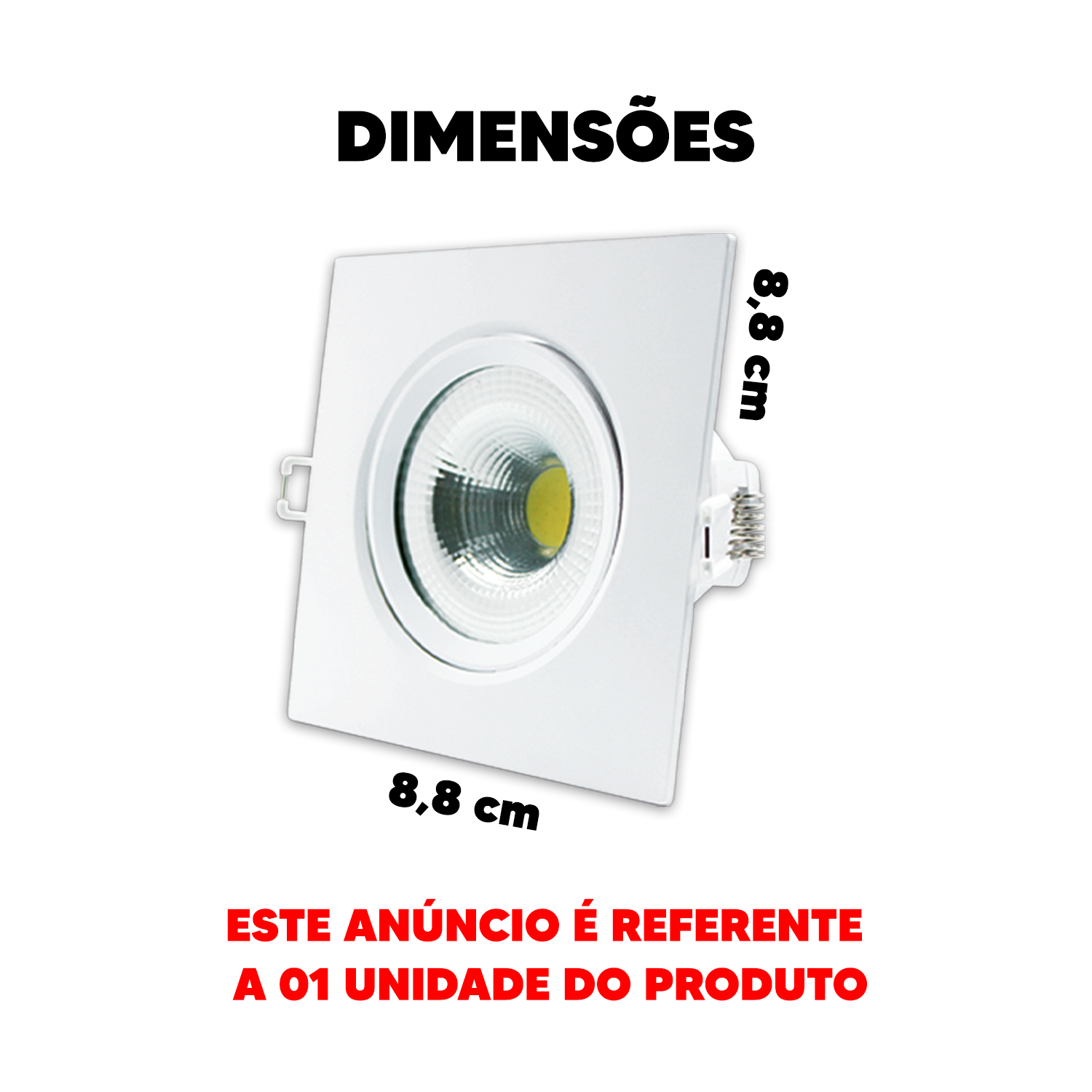 Spot Led Authentic Embutir 5w 6500k Branco Frio 9m Bivolt Quadrado Branco Avant