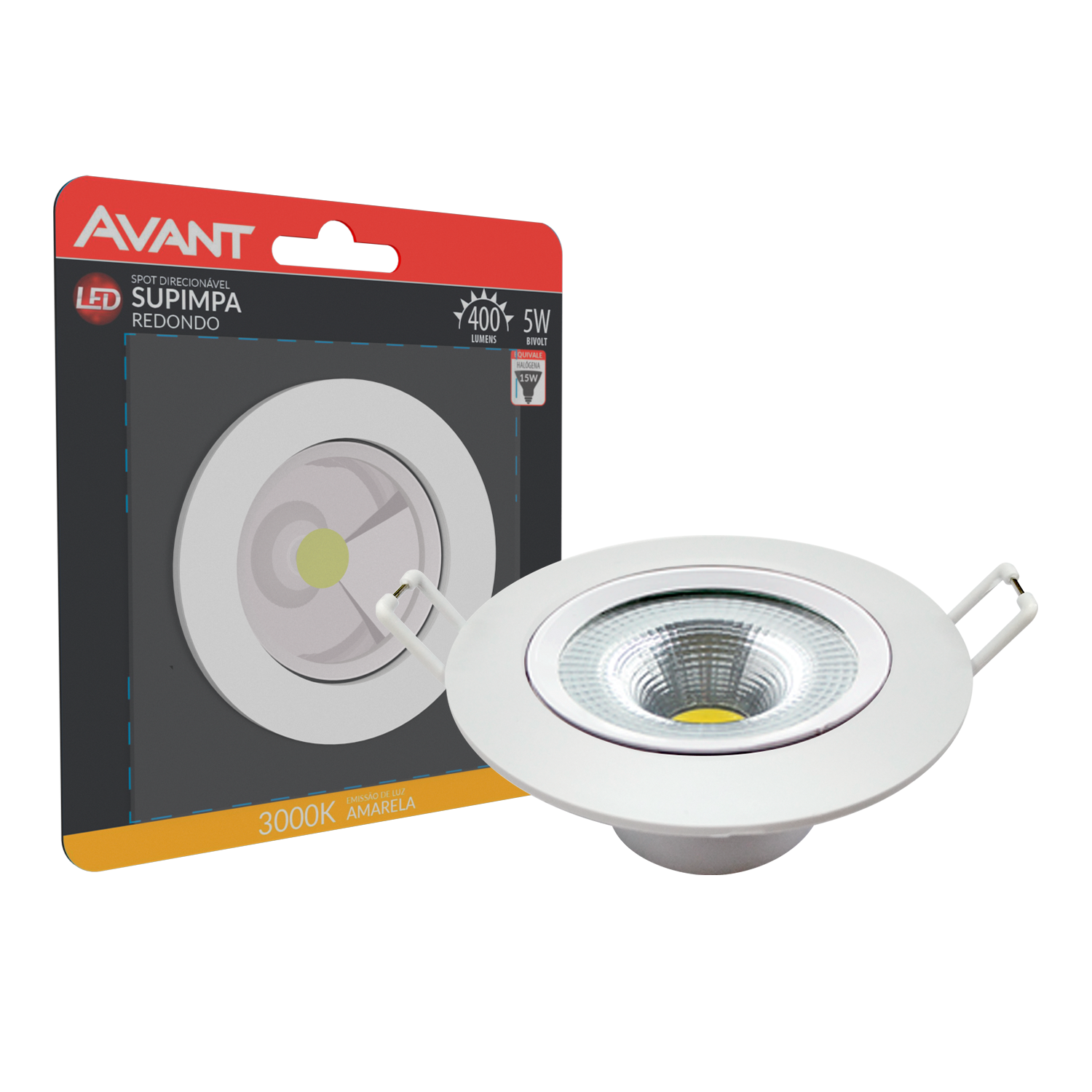 Spot Led Authentic Emb. Redondo 5w 3000k 9cm BF Avant