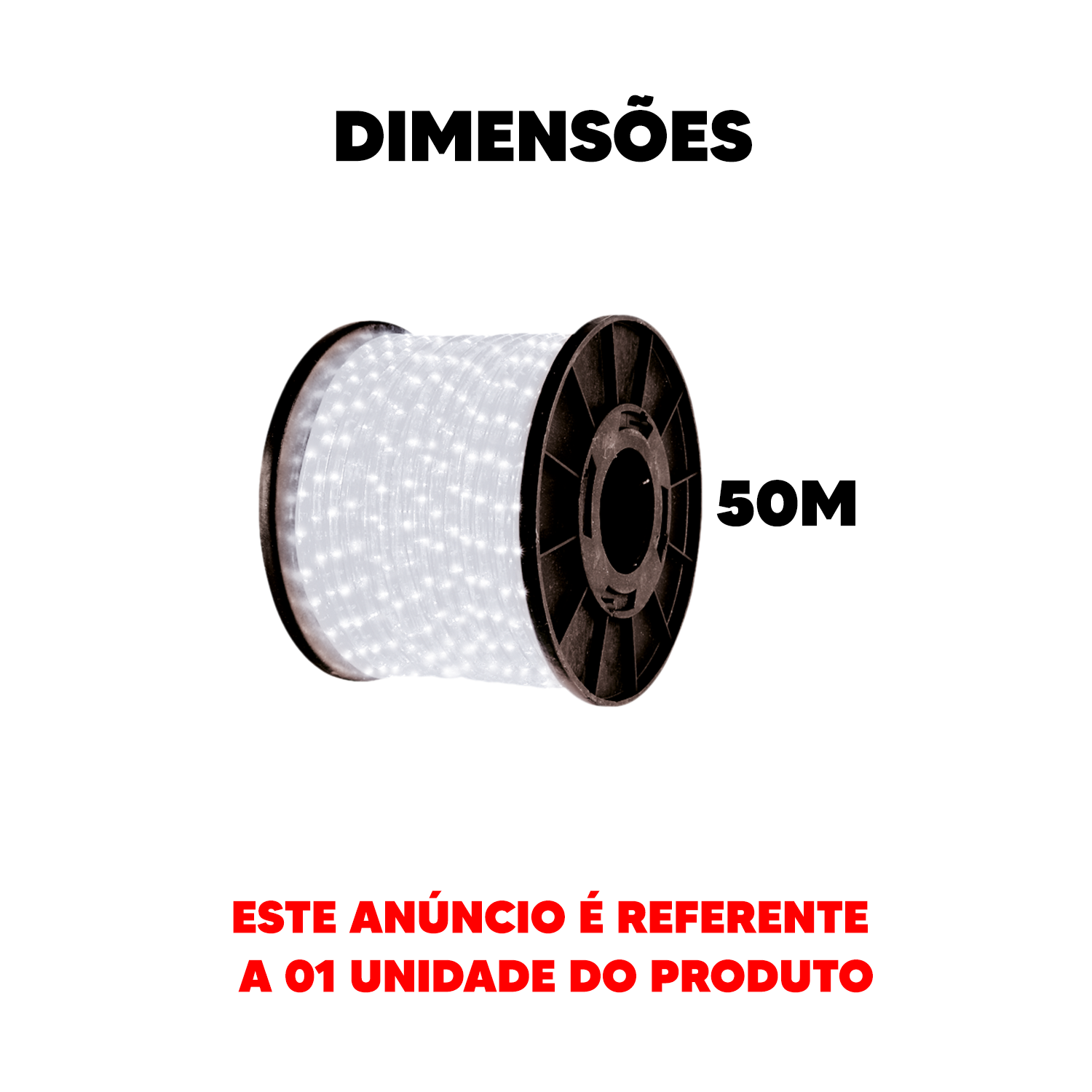 Fita Led Externa 10w 6500k Branco Frio 50 Metros 220v Ip67 60 Leds/m a prova d'água Avant