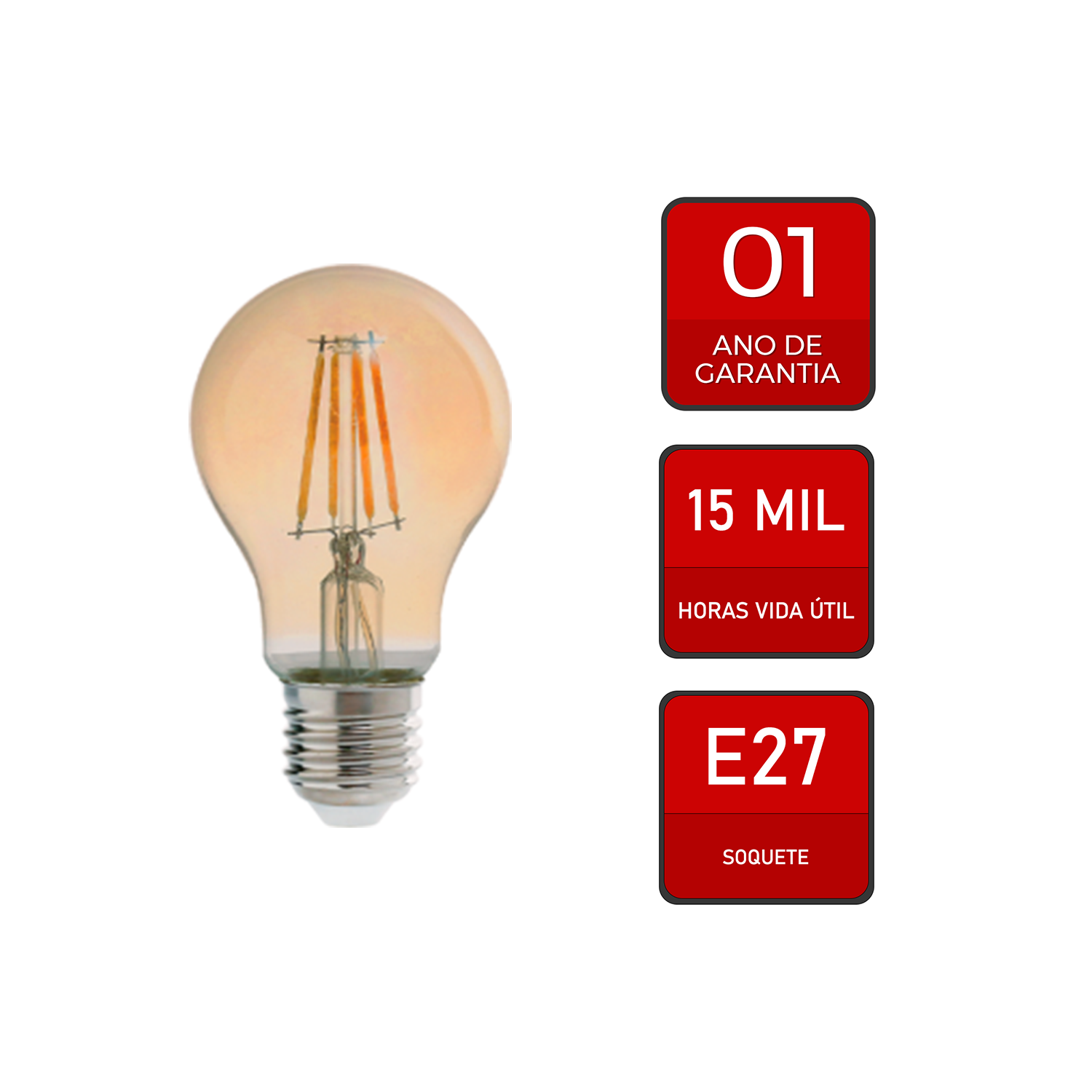 Lampada Led Pera Retro A60 4w 2200k Branco Quente E27 110v/220v Avant
