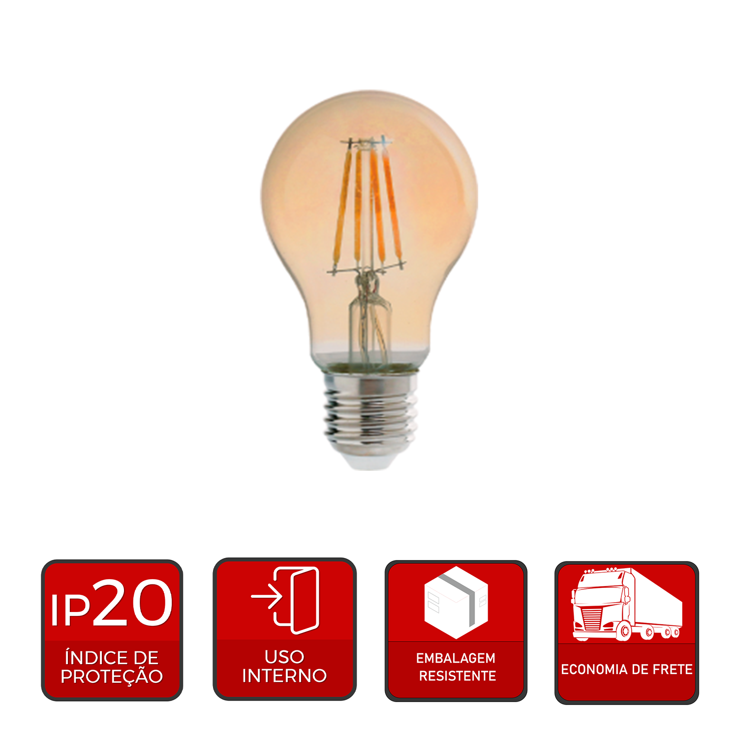 Lampada Led Pera Retro A60 4w 2200k Branco Quente E27 110v/220v Avant