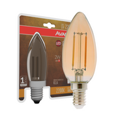 Lâmpada Led Retro Vela Âmbar 2w E14 2200k 220v Luz Quente