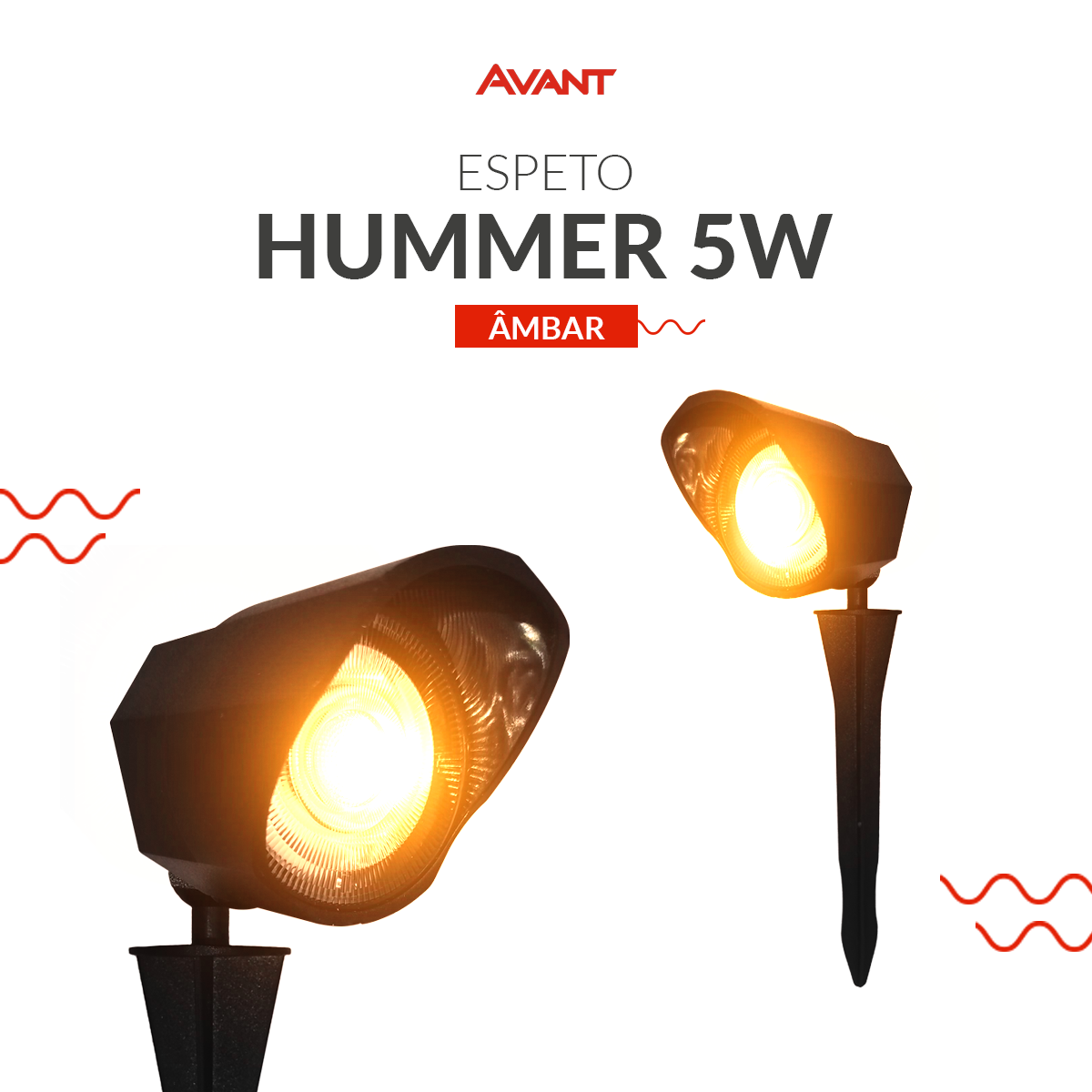 Espeto de Jardim Hummer 5W Luz Âmbar Bivolt IP65 Avant
