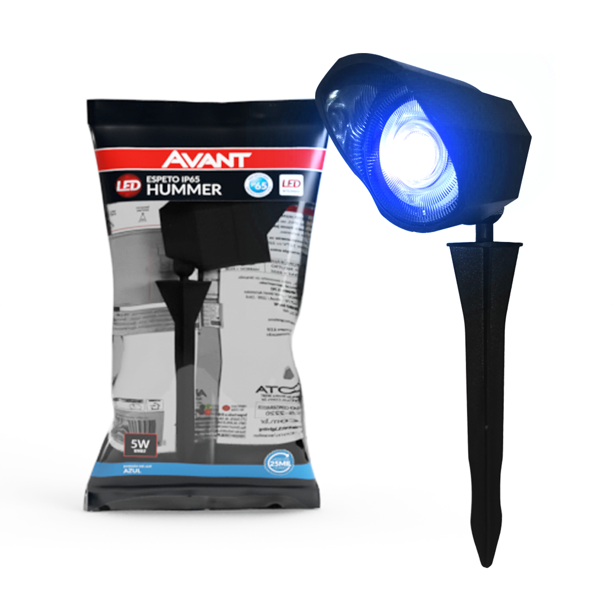 Espeto de Jardim Hummer 5W Luz Azul Bivolt IP65 Avant