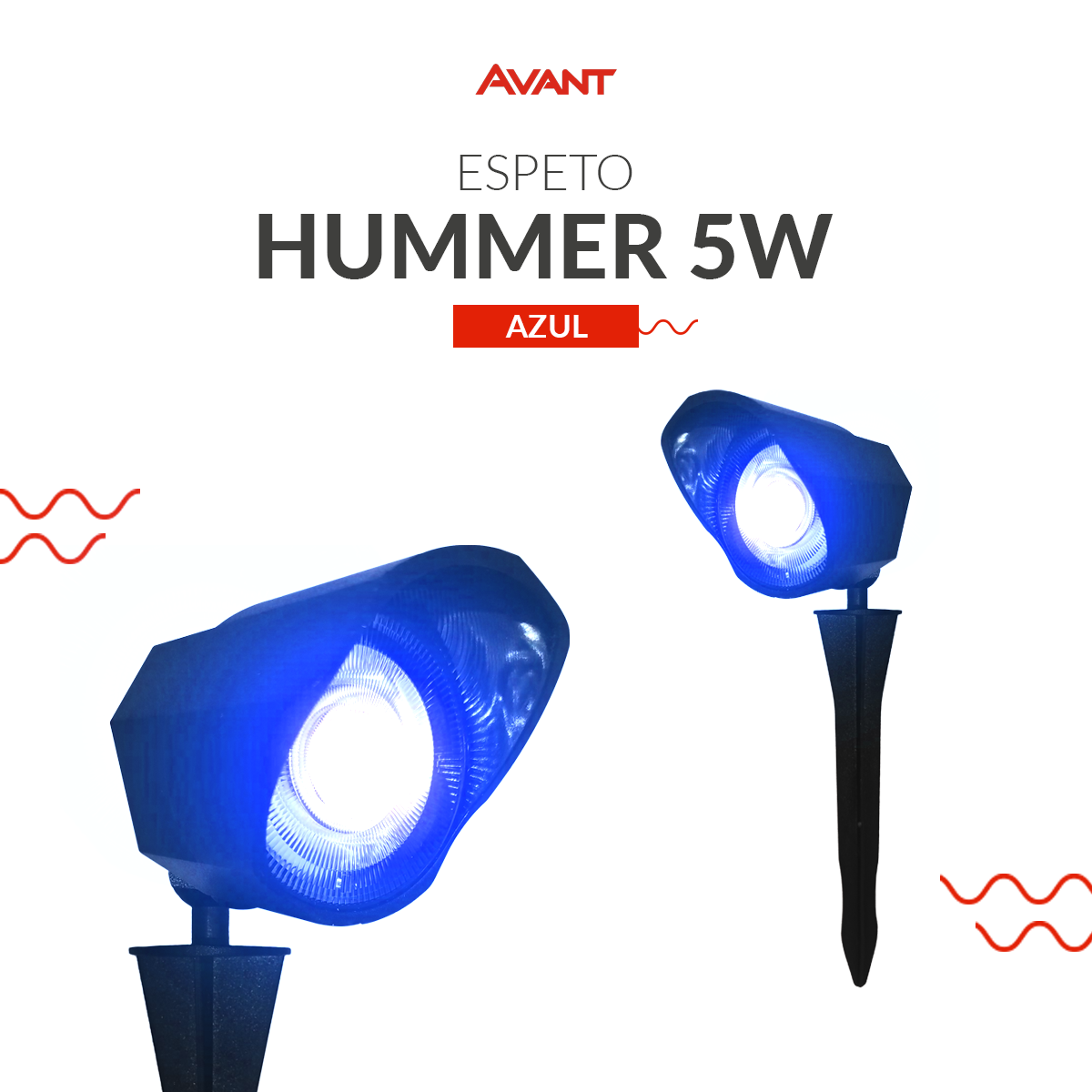 Espeto de Jardim Hummer 5W Luz Azul Bivolt IP65 Avant