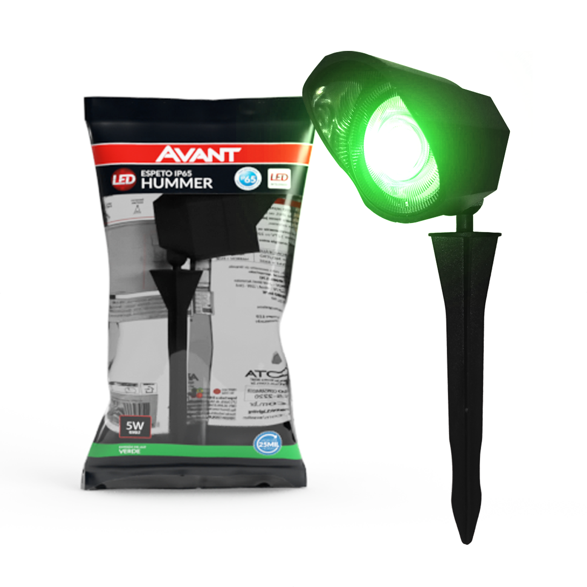 Espeto de Jardim Hummer 5W Luz Verde Bivolt IP65 Avant