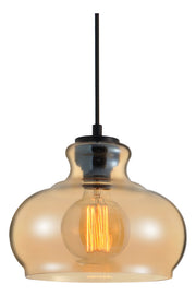 Pendente Led Rize Vidro E27 Preto Fosco Avant