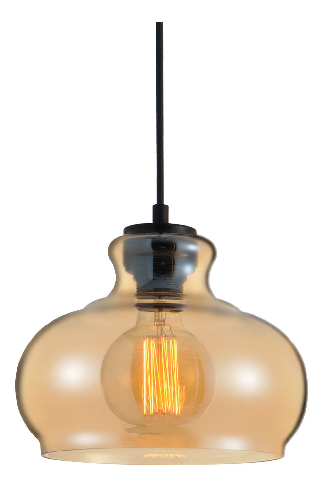 Pendente Led Rize Vidro E27 Preto Fosco Avant