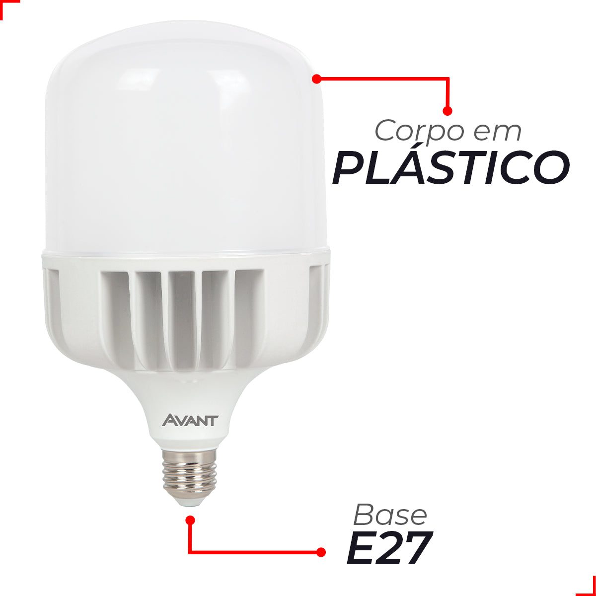 Lampada Led Bulbo Hp 75w 6500k Branco Frio E27 Bivolt Branco Avant