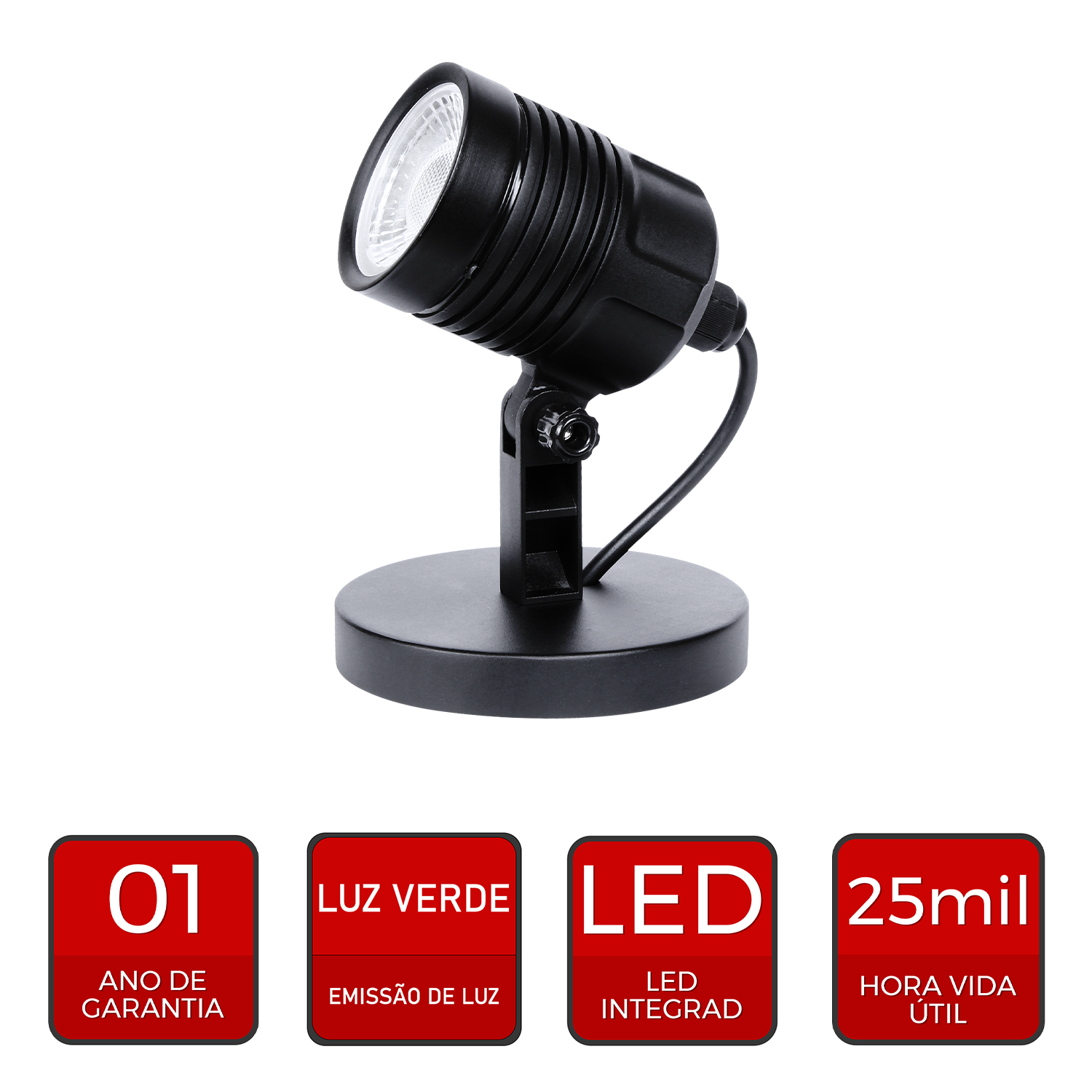 Spot Led Hummer Sobrepor 6w Verde Bivolt Ip65 Preto Avant
