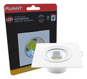 Spot Led Authentic Embutir 7w 3000k Branco Quente 11,8cm Bivolt Quadrado Branco Avant
