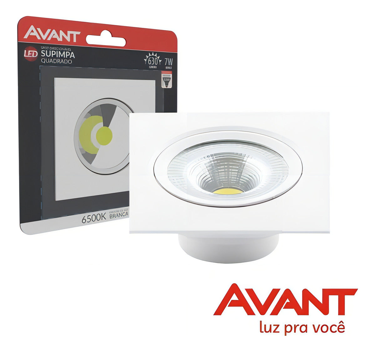 Spot Led Authentic Embutir 7w 6500k Branco Frio 11,8cm Bivolt Quadrado Branco Avant