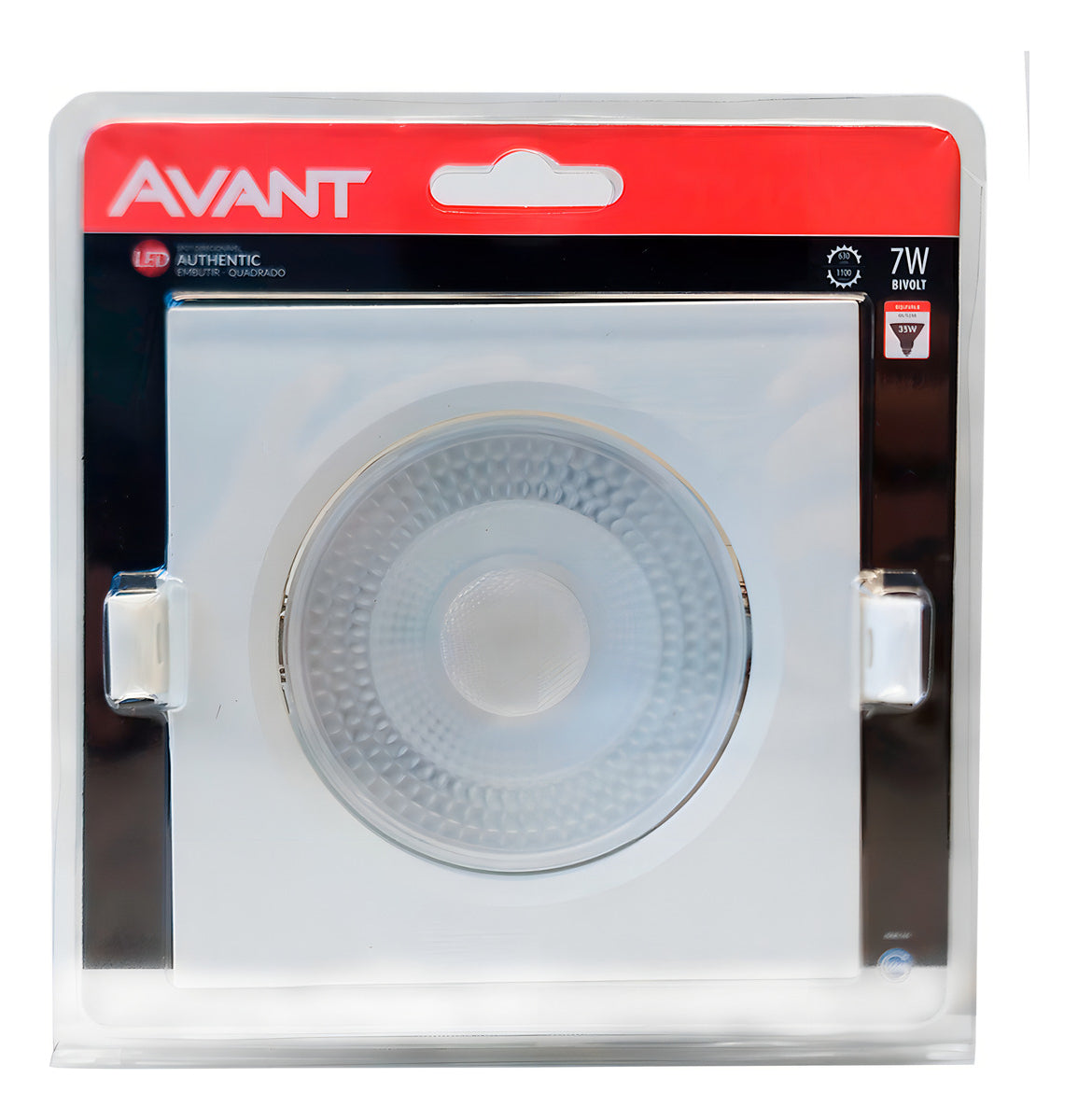 Spot Led Authentic Embutir 7w 6500k Branco Frio 11,8cm Bivolt Quadrado Branco Avant