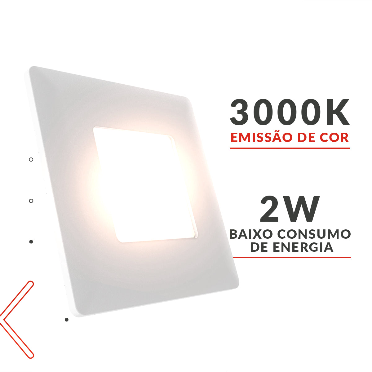 Balizador Elegance 4x4 2W 3000k Branco Quente Bivolt IP65 Branco Avant