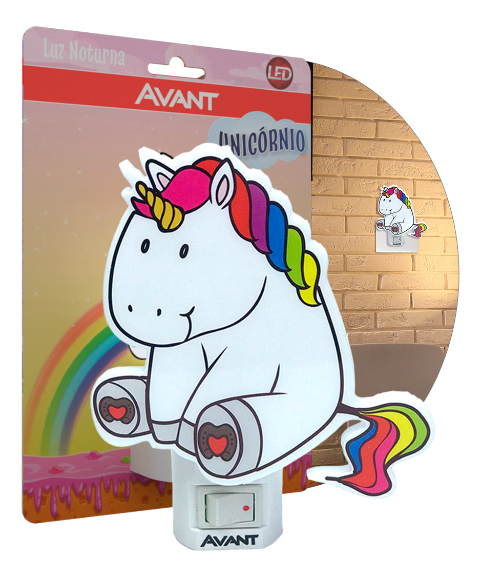 Luminaria Mini Abajur Unicornio 1w 3000k Branco Quente Bivolt Branco Avant