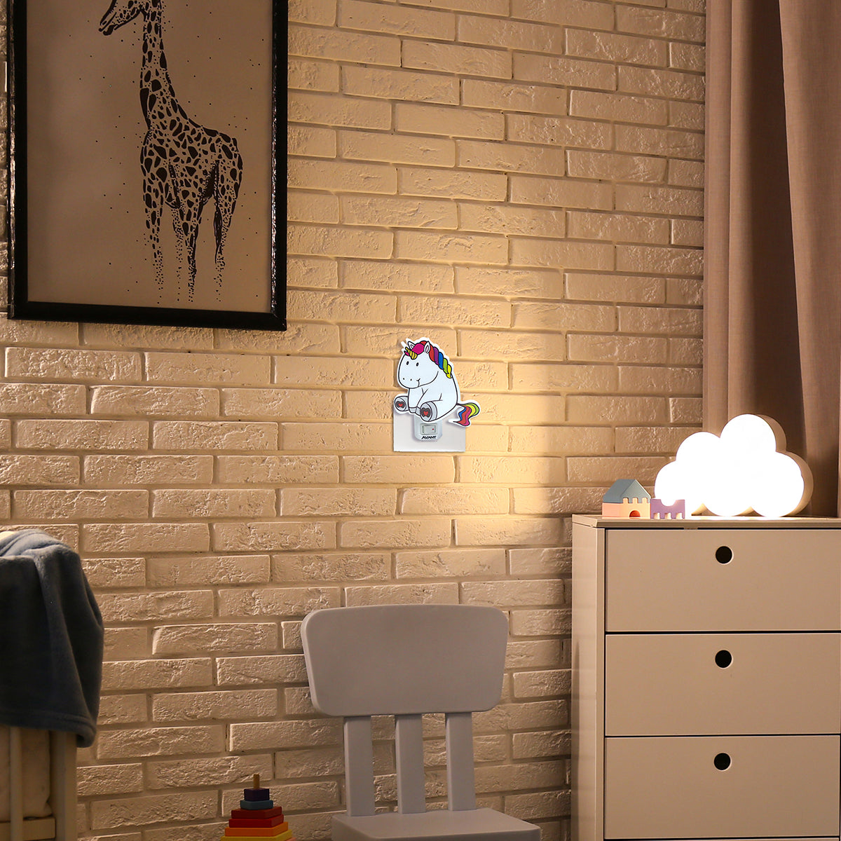 Luminaria Mini Abajur Unicornio 1w 3000k Branco Quente Bivolt Branco Avant