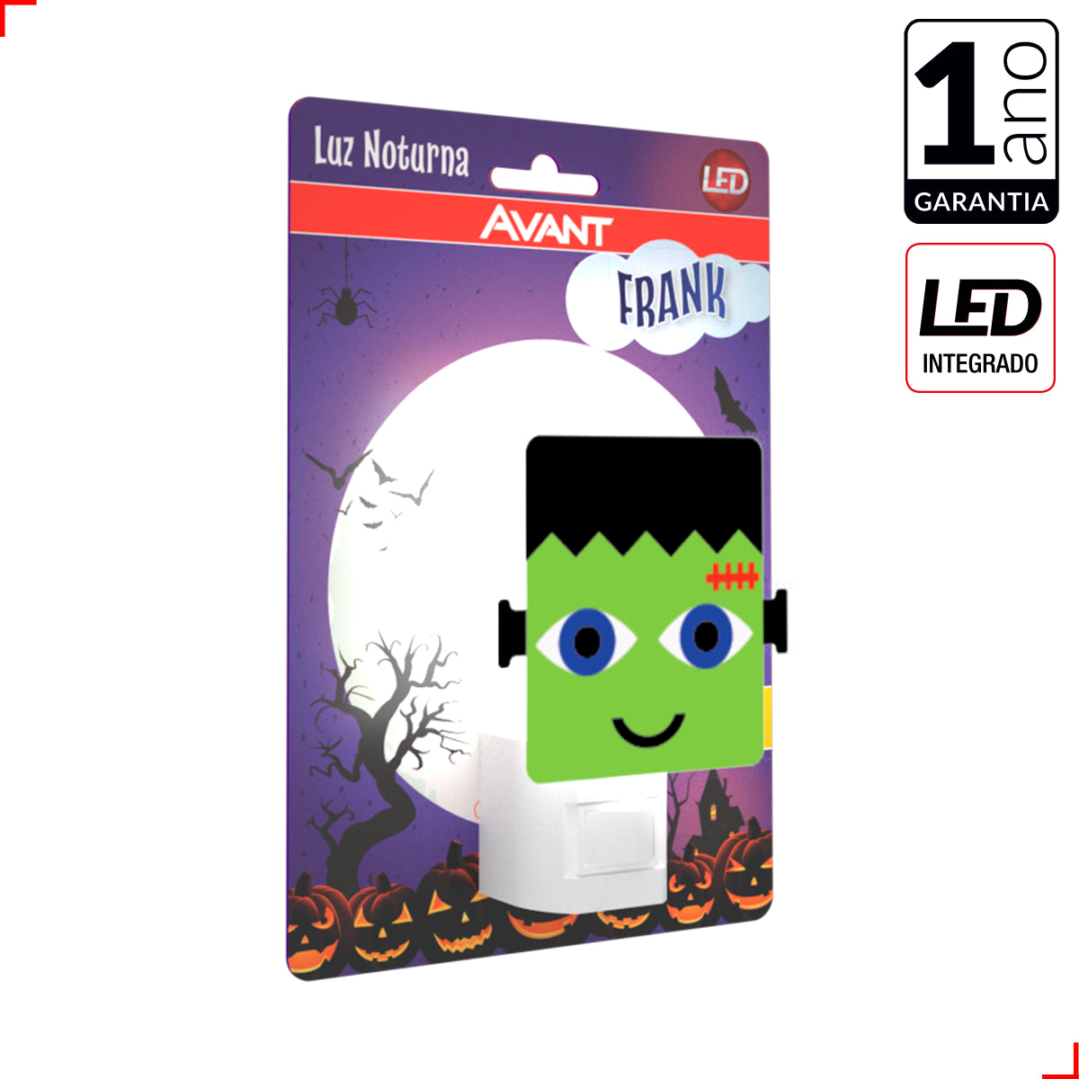 Mini Abajur Frank Luz Noturna 1w 3000k Branco Quente Bivolt Avant