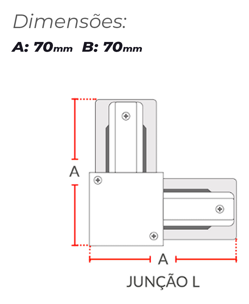 Conector Emenda L Junção De Trilho Elegance Sobrepor 110v/220v Bivolt Ip20 Branco Cod: 251020000 Avant