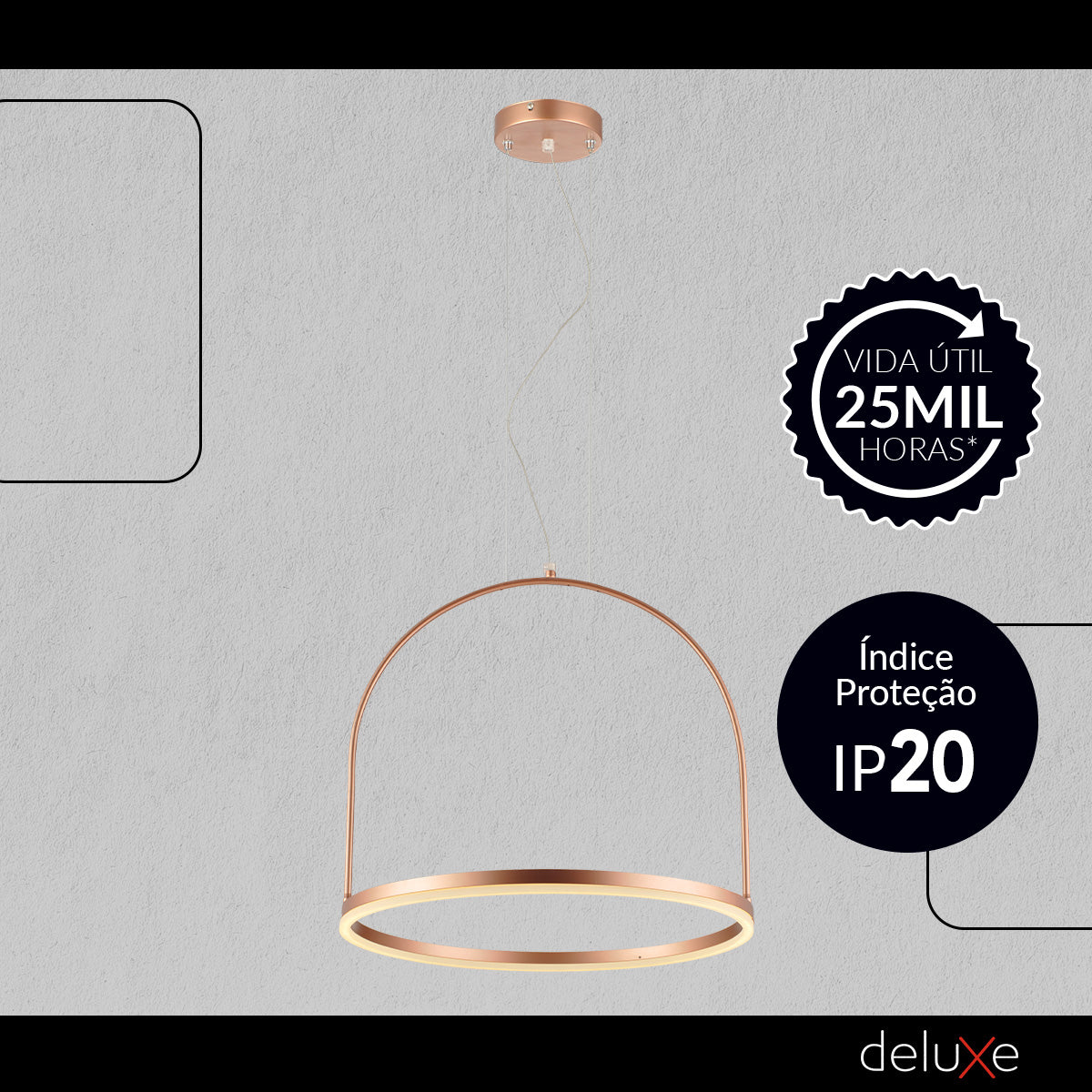 Pendente de Teto Cage Cobre Fosco Led 12w 3000k Branco Quente Deluxe by Avant