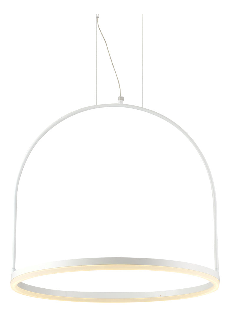 Pendente Led Design Moderno Cage 20w 3000k Branco Quente 50cm Branco Cod: 489760079 Deluxe By Avant Branco-fosco