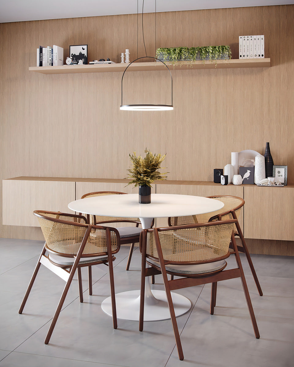 Pendente Led Design Moderno Cage 20w 3000k Branco Quente 50cm Branco Cod: 489760079 Deluxe By Avant Branco-fosco