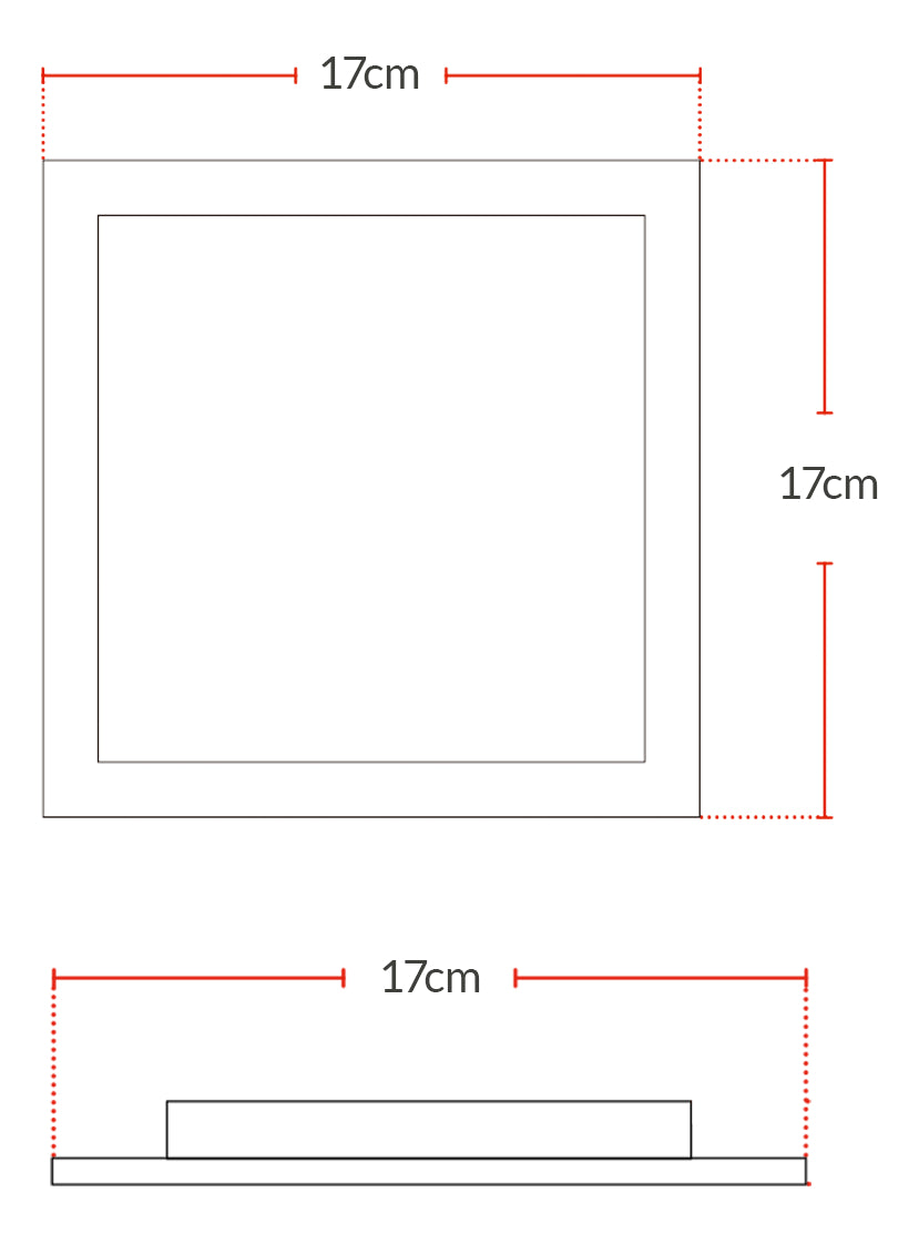 Painel Plafon Alumínio Embutir 12W 4000k Branco Neutro 17cm Bivolt Quadrado Avant